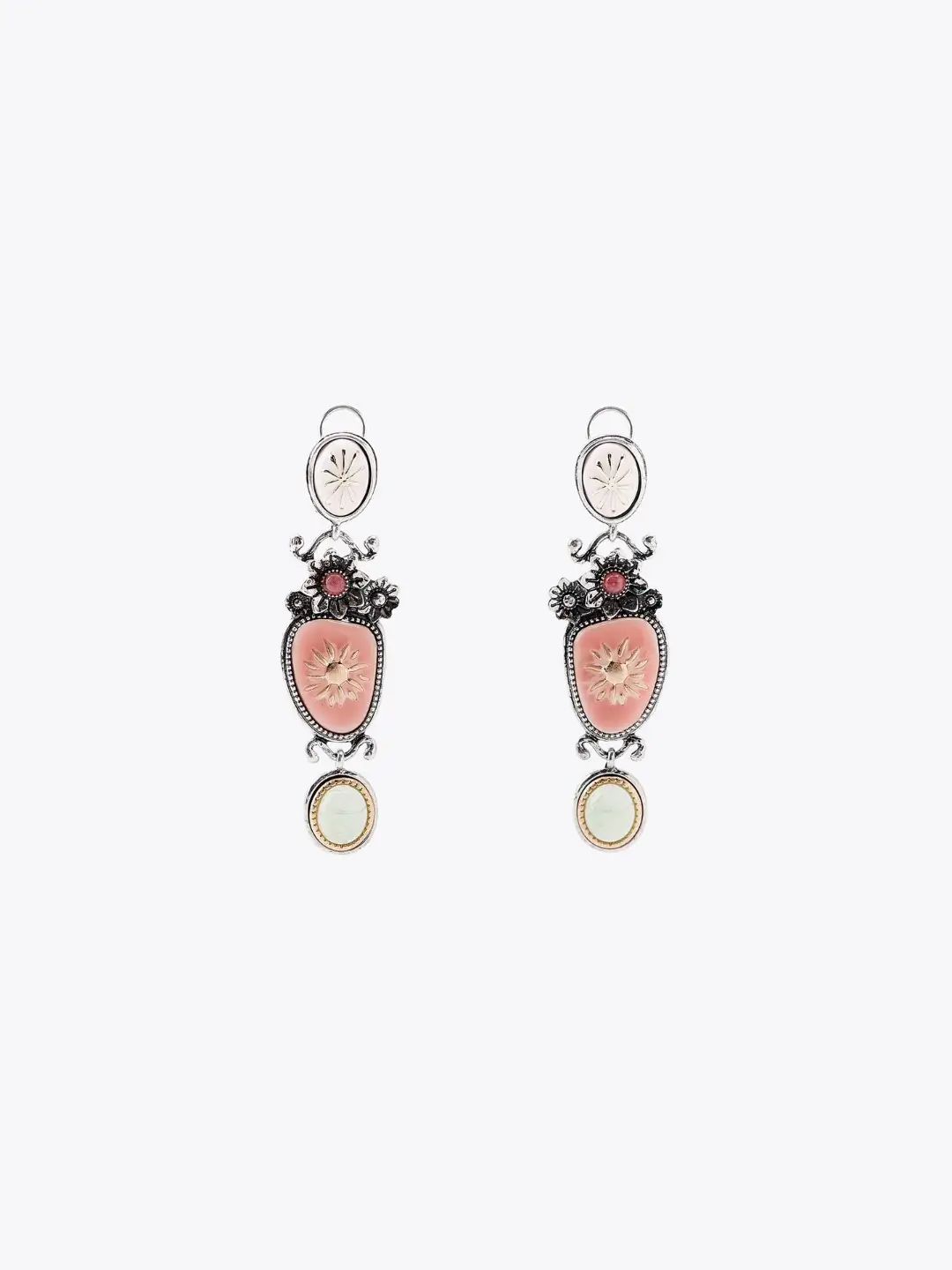 Triple Metal Earrings by Zara - 2
