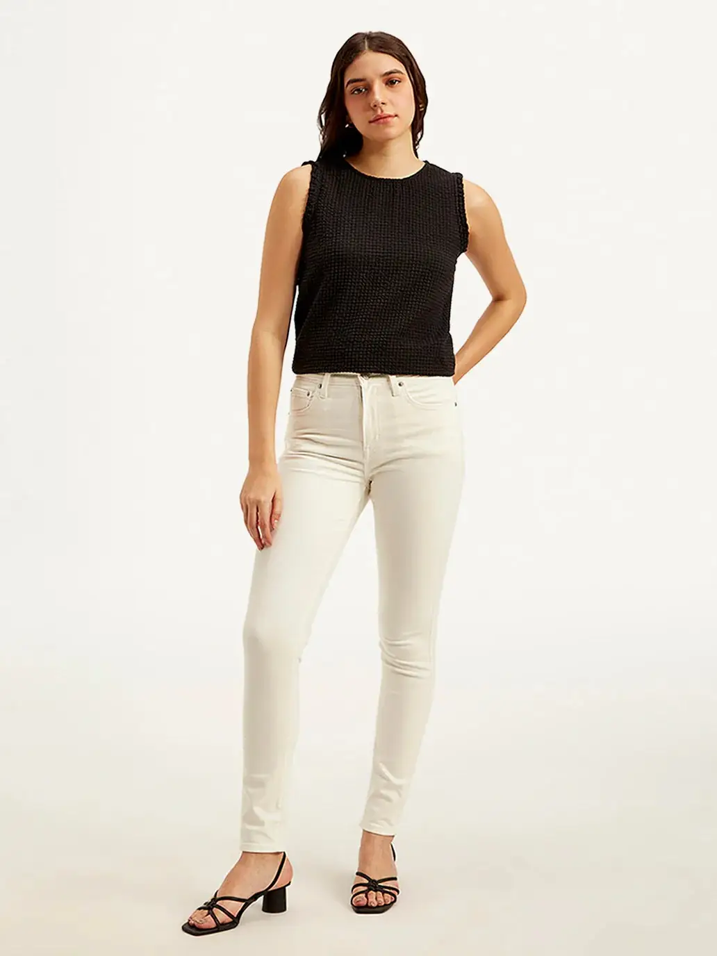 WOMEN'S 721 OFF WHITE SKINNY FIT HIGH RISE JEANS