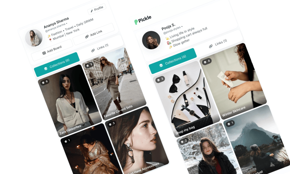 Preview of curated boards